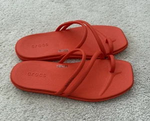 Nuovi sandali CROCS Miami Toe Loop arancione lava US donna 9 spiaggia estate 209862 - Foto 1 di 13