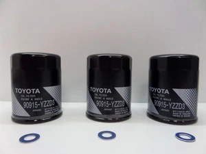 Toyota Oil Filter 3-Pack with Gaskets Genuine OE OEM 90915-YZZD3 &... - Picture 1 of 1