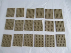 LEGO 6x8 Plates. 3036. Dark Tan /Sand yellow ?. Joblot of x18 plates. See pics - Picture 1 of 9