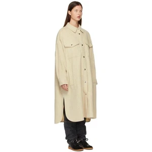Isabel Marant Etoile Beige Wool Fontia Coat Oversized Sz 0 Auth - Picture 1 of 11