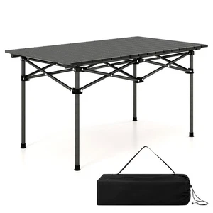 Aluminum Camping Table for 4-6 People Folding Picnic Table w/ Carry Bag - Picture 1 of 10