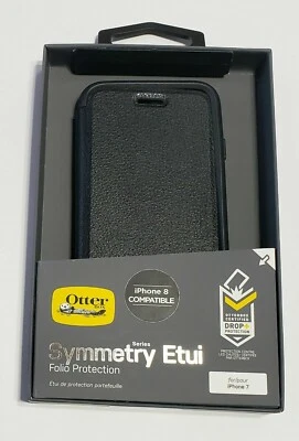 OTTERBOX Symmetry Etui Standing Folio Case Kickstand iPhone 8 Black 77-56780 NEW - Image 1 of 4
