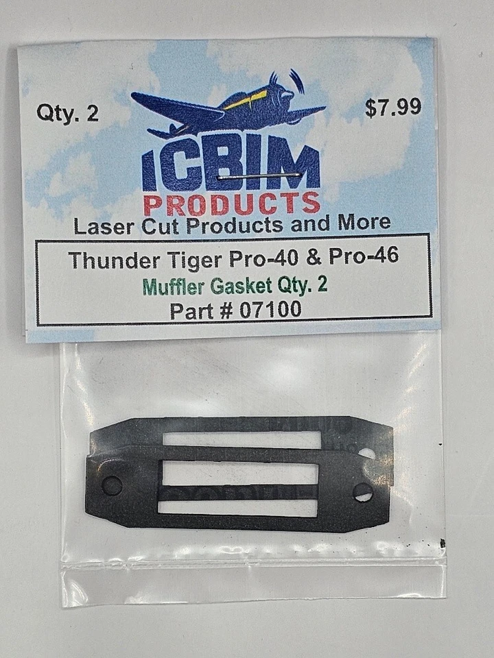 Pacote com 2 juntas silenciadoras Thunder Tiger Pro-40 e Pro-46 novo na embalagem - Imagem 1 de 1