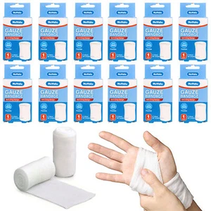 12 Rolls Self Adhesive Gauze Soft Cloth Bandage Flexible Surgical Tape 3" 4.5yds - Picture 1 of 1