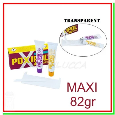 Poxipol trasp adesivo epossidico bicomponente stucco colla acciaio liquido 82gr - Immagine 1 di 4