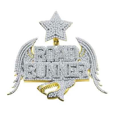 VAGOR HOMBRE HIP HOP CIRCUNIUM BAGUETTE "ROAD RUNNER" COLGANTE PERSONALIZADO GRAN ENCANTO Foto 1 de 3