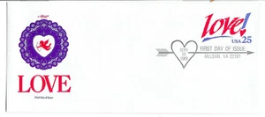 U616 25c Love Embossed Envelope #9 Artmaster FDC - Picture 1 of 1