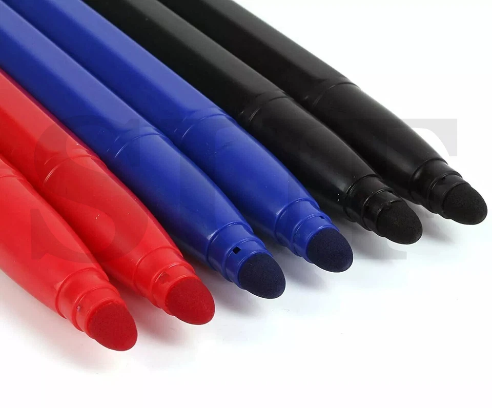 Bingo Markers 6 Dabbers Pens Coloured Set Felt Black Red Blue