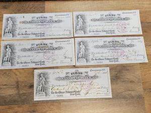 COOPERSTOWN, N.Y. 5 Bank Checks First National Bank - "Home of Baseball" - 1895~ - Picture 1 of 3