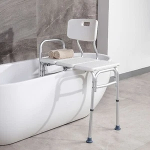 Evacare Medical Bathtub Transfer Seat Shower Chair Stool Adjustable Back Armrest - Picture 1 of 8
