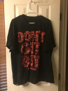 The Walking Dead Dont Get Git Bit Black Red Zombie TV Show T Shirt mens size L - Picture 1 of 5