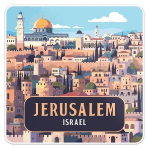 Israel Jerusalem City Vinyl Decal Waterproof Car Bumper Sticker - Picture 1 of 6
