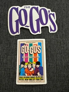 Lot (2) THE GO GO's 1 5/8" to 3" Band STICKERS Photo FAST! FREE SHIP! Carlisle - Picture 1 of 1