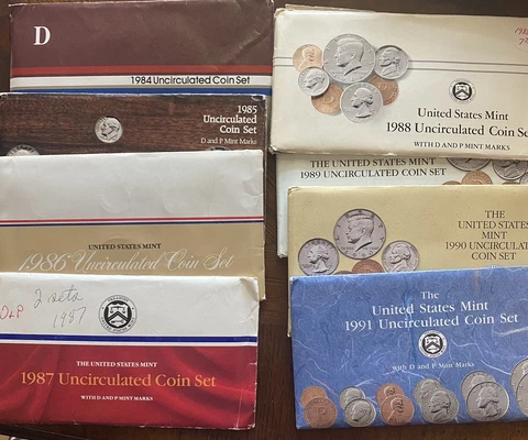LOT OF 16 U.S. CLAD MINT SETS ALL W/ ENVELOPES 1984-1999    FREE U S SHIPPING Cover