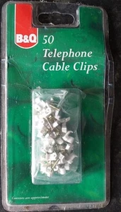 B&Q 50 Telephone Cable Clips. - Zdjęcie 1 z 2