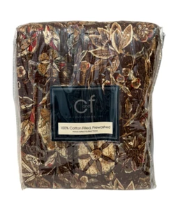 Edredón artesanal C and F 100 % algodón Sedona marrón floral borde vieira 50 x 60" - Imagen 1 de 10