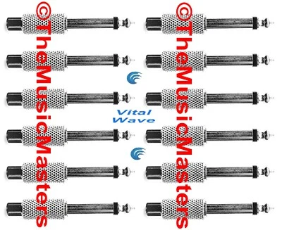 (12) 1/4 in Mono Plug (M) to Single (F) RCA Jack Audio Cable Cord Adapter VWLTW - Image 1 of 4