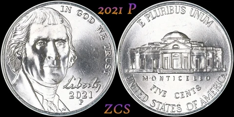 2021 P Jefferson Nickel U.S. Mint Coin Westward Journey 5 cents Cover