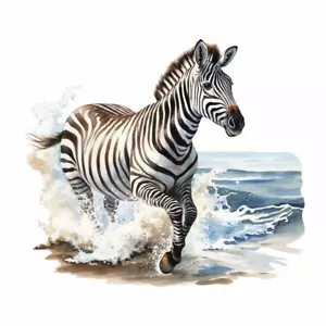 Zebra im Wasser Aufkleber Tasse Laptop WC Decal Peel & Stick Wandbild Auto Deko - Bild 1 von 3