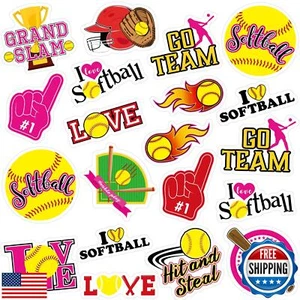 Chinco 240 Pcs Softball Stickers Fun Quotes Softball Decal Gifts PVC Team Sti - Picture 1 of 5