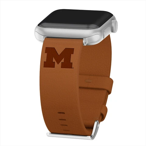 Michigan Wolverines Leather Band Compatible With the Apple Watch Cover
