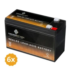 12V 9AH SLA Battery Replaces PE12V9 PX12090 UB1290 - 6PK - Picture 1 of 8