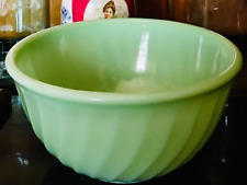 Vintage Fire King Green Jadeite Glass Swirl 8" Mixing Bowl