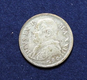 1869 Papal States Vatican 10 Soldi 50 Centesimi Silver Coin Rome Mint KM1386 - Picture 1 of 5