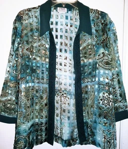 Vintage R&M Richards By Karen Kwong Blouse Cardigan Style 16 Good Condition Nice - Picture 1 of 5