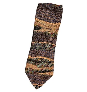 COOGI Men's 100% Silk Necktie LUXURY Tie XL Salman Purple Art W:3.6" EUC - Picture 1 of 4
