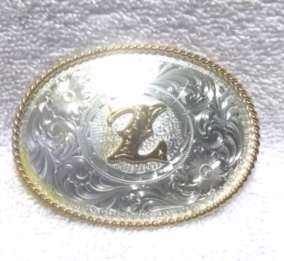 Montana Plateros Placa de Plata Esterlina Letra Z Flor Filigrana Hebilla Excelente Foto 1 de 4