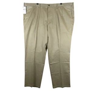 Pantaloni kaki firmati Dockers grandi e alti pieghettati antirughe uomo 48x32 nuovi con etichette - Foto 1 di 7