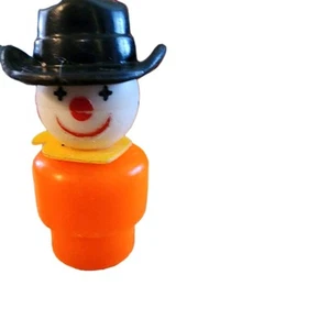 Figura Sombrero Negro Fisher Price Little People Vintage Naranja Circo Carnaval Payaso - Imagen 1 de 2