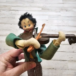 Vintage Klumpe Filz Stoff 12" Puppe Musiker Geiger Geiger Figur Spanien - Bild 1 von 4