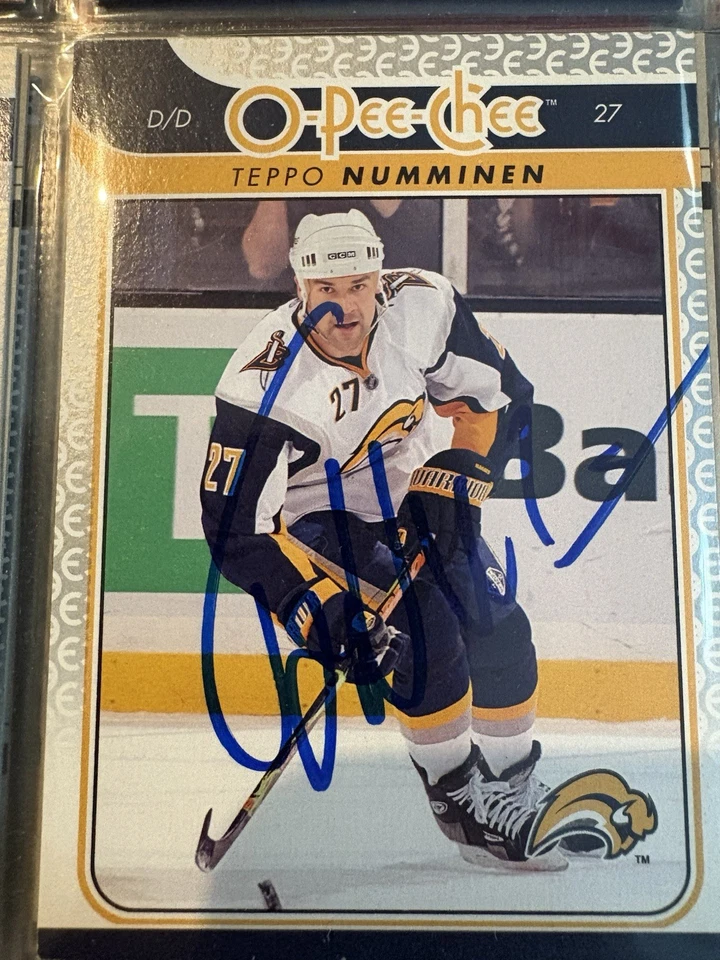 Signed Teppo Numminen 2009/10 OPC O-PEE-CHEE Auto Card Wow! - Image 1 of 1