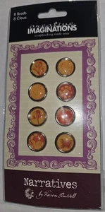 creative imaginations brads for crafts cards scrapbook pink & orange 8 designs - Picture 1 of 2