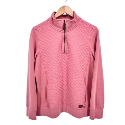 Sudadera Pullover L.L.Bean Rosa Acolchada Cuarto Cremallera Talla L Rosa Lavado Rosa Suave Foto 1 de 4