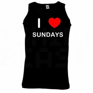 Sundays I Love Heart Vest Adult Crew Neck Athletic Gym Vest - Bild 1 von 18