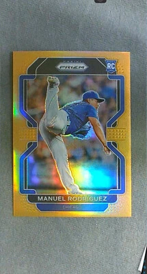 2022 Panini Prizm Tier II Neon Orange #153 Manuel Rodriguez RC Cubs #'d 36/100 - Image 1 of 2