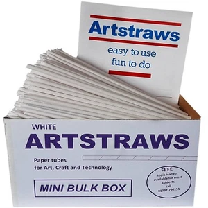 MINI PAQUETE ESCOLAR ARTSTRAWS PAJITAS DE PAPEL BLANCO PAJITAS ARTÍSTICAS PAQUETE DELGADO TALLA 500 - Imagen 1 de 11