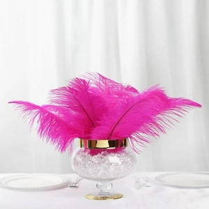 12 pcs 13-15" long Fuchsia Genuine Ostrich FEATHERS Wedding Party Centerpieces - Picture 1 of 8
