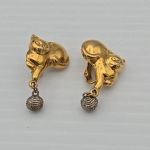 Set orecchie a clip tono oro gattino/gatto - Foto 1 di 2