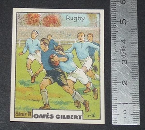CHROMO 1936 CAFES GILBERT SPORTS RUGBY XV OVALIE - Imagen 1 de 2