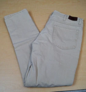 Vintage LL Bean Fleece Lined Jeans Classic Fit Khaki Denim Hunting Mens 34 x 30 - Picture 1 of 9