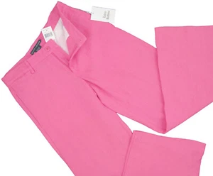 NEW Polo Ralph Lauren Womens Linen Pants! Size 2 4 6 8  Wide Leg  Hot Pink - Picture 1 of 4