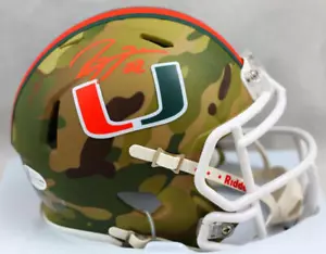Von Ray Lewis signierter Hurricanes Camo Speed Mini Helm - Beckett W Auth * orange - Bild 1 von 7