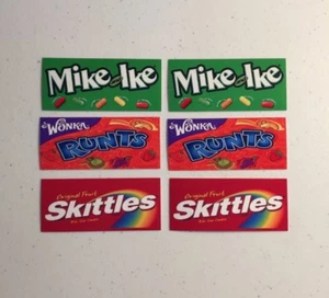 6 VENDSTAR  VENDING MACHINE CANDY STICKERS Label 1.25 x 3  FRUIT MIX - Picture 1 of 1