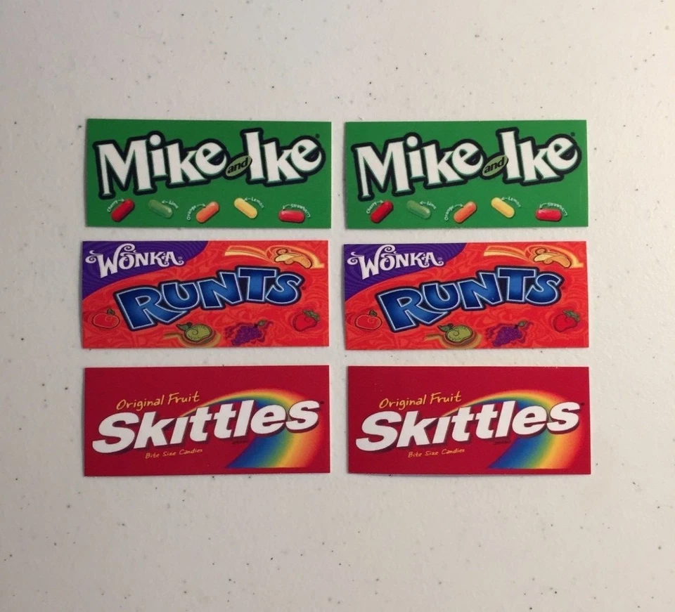 6 VENDSTAR  VENDING MACHINE CANDY STICKERS Label 1.25 x 3  FRUIT MIX - Image 1 of 1