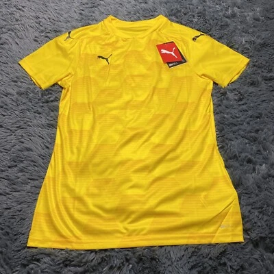 彪马 Drycell Team Final 21 图形足球球衣 Spectra 黄色女式 S 码全新带标签 — 第 1/4 张图片