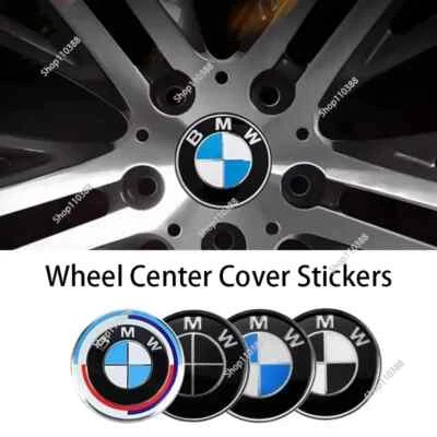 4pcs 56/60/65/70mm Car Wheel Center Hub Covers Hub Cap Decor Sticker for BMW - Image 1 of 3